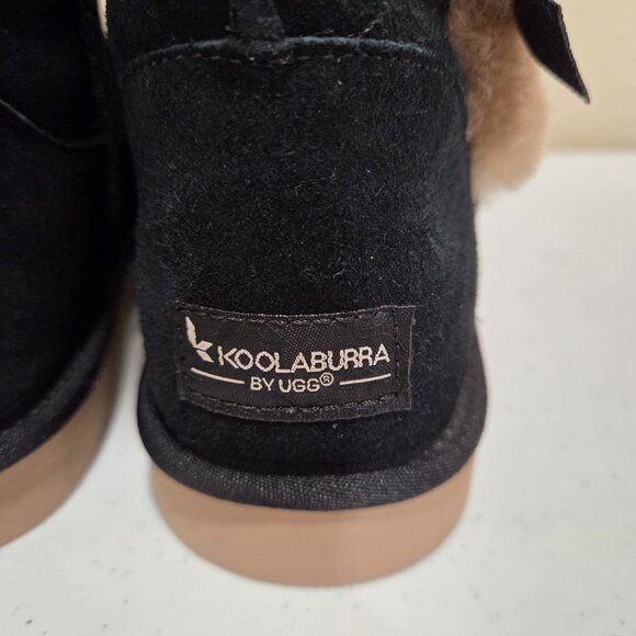 Ugg Boots Black Size 9 Women's Mid-Calf Bailey Bow II By Koolaburra Pom Poms - Picture 5 of 12